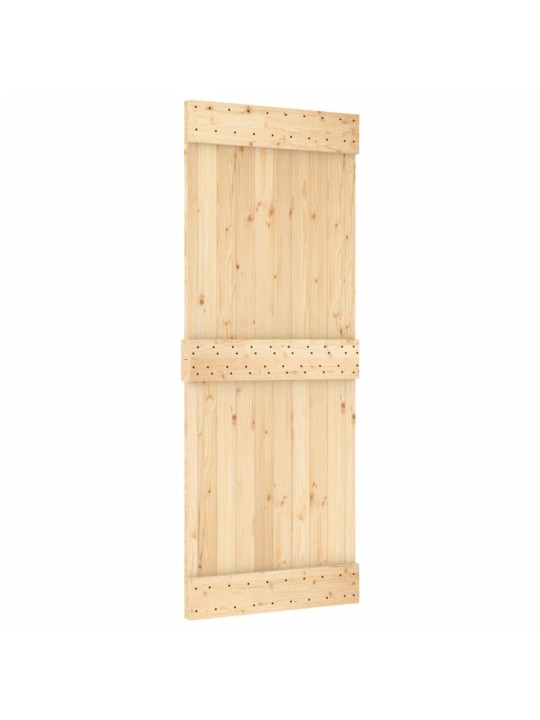 Bīdāmās durvis ar stiprinājumiem, 80x210 cm, priedes masīvkoks