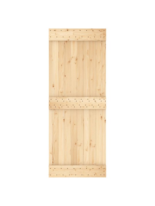 Bīdāmās durvis ar stiprinājumiem, 80x210 cm, priedes masīvkoks