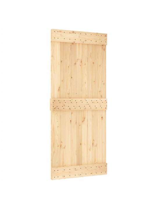 Bīdāmās durvis ar stiprinājumiem, 90x210 cm, priedes masīvkoks