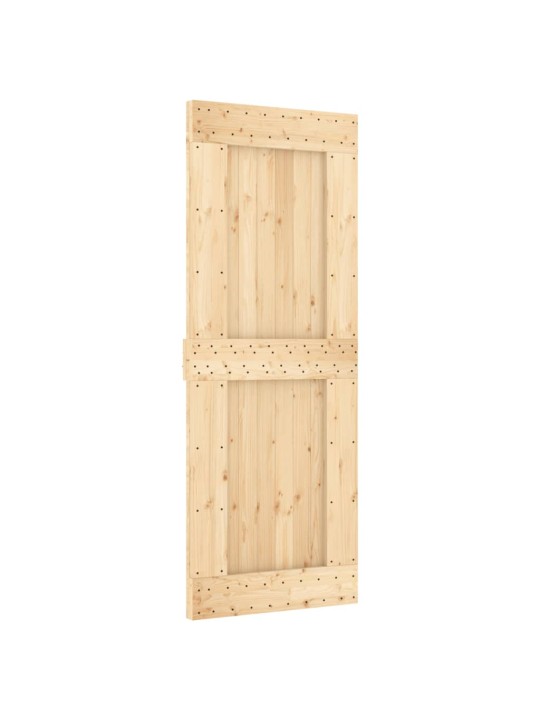 Bīdāmās durvis ar stiprinājumiem, 80x210 cm, priedes masīvkoks
