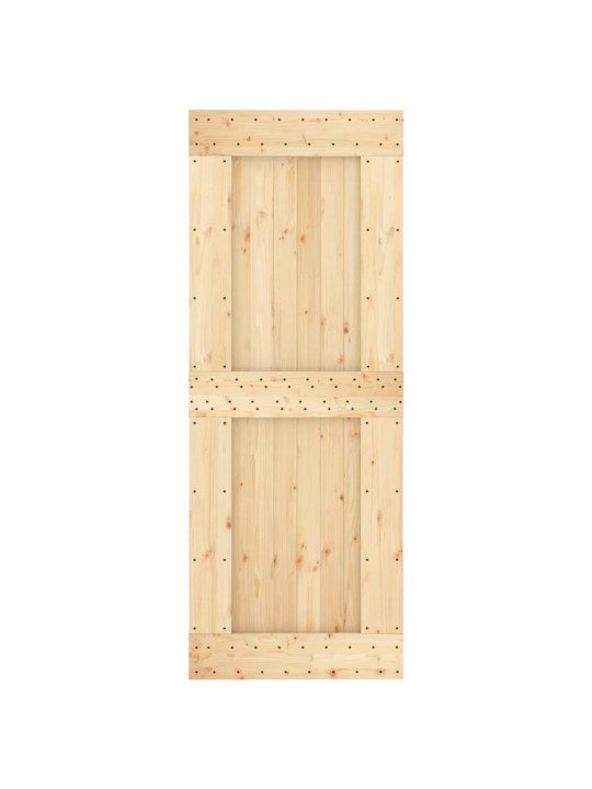 Bīdāmās durvis ar stiprinājumiem, 80x210 cm, priedes masīvkoks