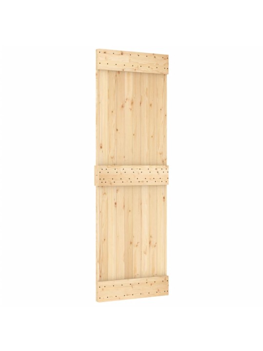 Bīdāmās durvis ar stiprinājumiem, 70x210 cm, priedes masīvkoks