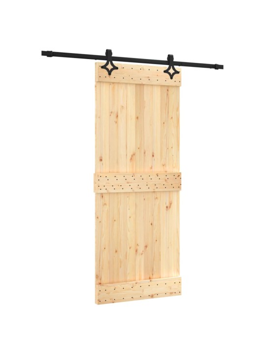 Bīdāmās durvis ar stiprinājumiem, 85x210 cm, priedes masīvkoks