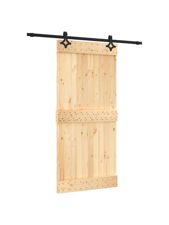 Bīdāmās durvis ar stiprinājumiem, 95x210 cm, priedes masīvkoks