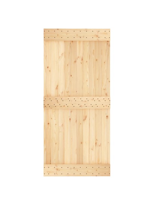 Bīdāmās durvis ar stiprinājumiem, 95x210 cm, priedes masīvkoks