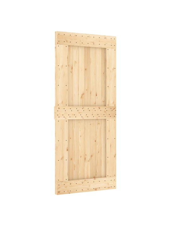 Bīdāmās durvis ar stiprinājumiem, 90x210 cm, priedes masīvkoks
