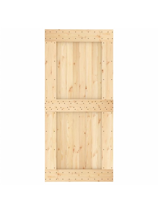 Bīdāmās durvis ar stiprinājumiem, 95x210 cm, priedes masīvkoks