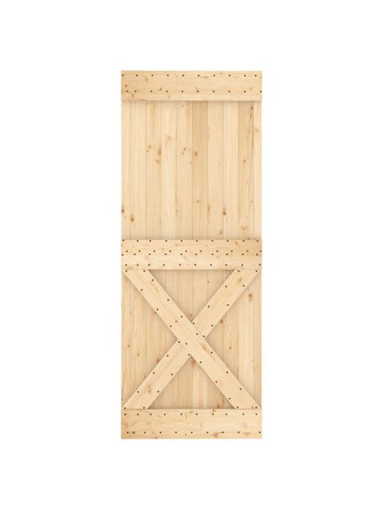 Bīdāmās durvis ar stiprinājumiem, 80x210 cm, priedes masīvkoks