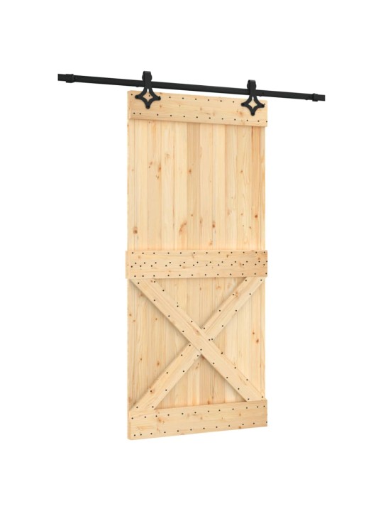 Bīdāmās durvis ar stiprinājumiem, 95x210 cm, priedes masīvkoks