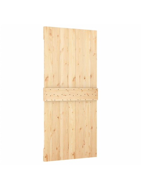Bīdāmās durvis ar stiprinājumiem, 90x210 cm, priedes masīvkoks