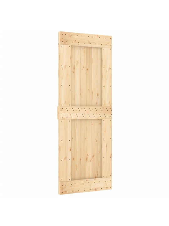Bīdāmās durvis ar stiprinājumiem, 80x210 cm, priedes masīvkoks