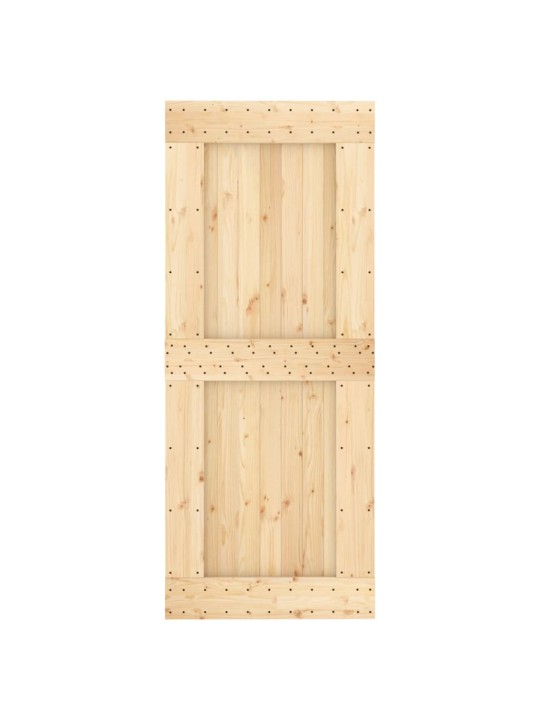 Bīdāmās durvis ar stiprinājumiem, 85x210 cm, priedes masīvkoks
