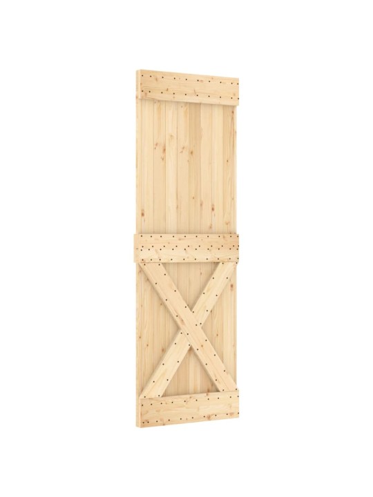 Bīdāmās durvis ar stiprinājumiem, 70x210 cm, priedes masīvkoks