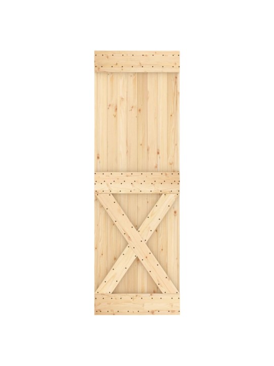 Bīdāmās durvis ar stiprinājumiem, 70x210 cm, priedes masīvkoks
