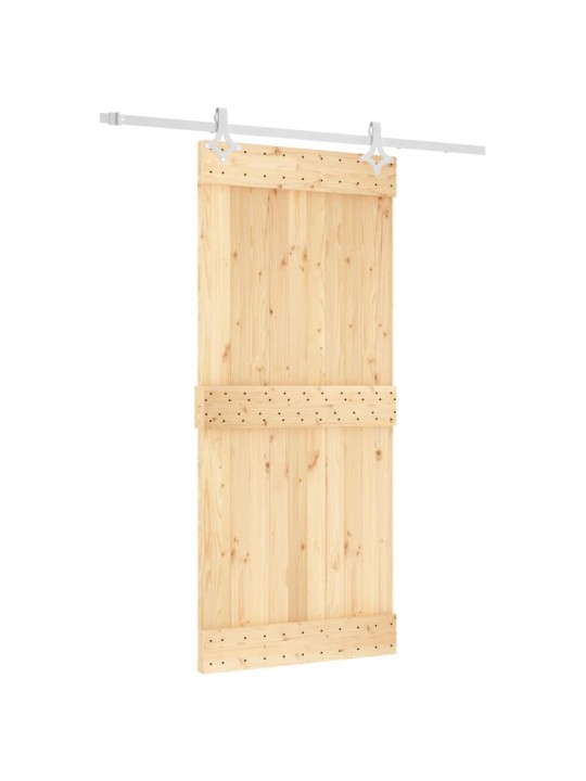 Bīdāmās durvis ar stiprinājumiem, 90x210 cm, priedes masīvkoks