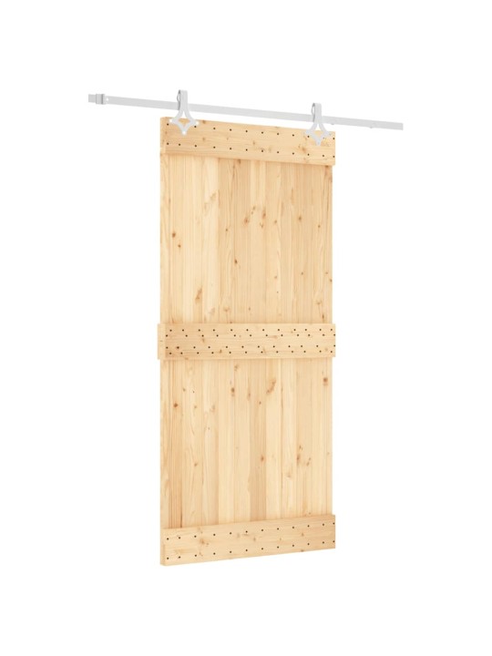 Bīdāmās durvis ar stiprinājumiem, 95x210 cm, priedes masīvkoks