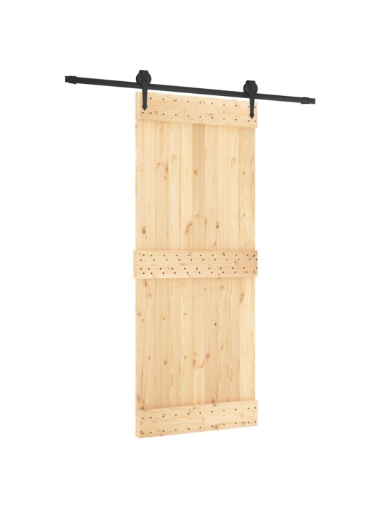 Bīdāmās durvis ar stiprinājumiem, 85x210 cm, priedes masīvkoks