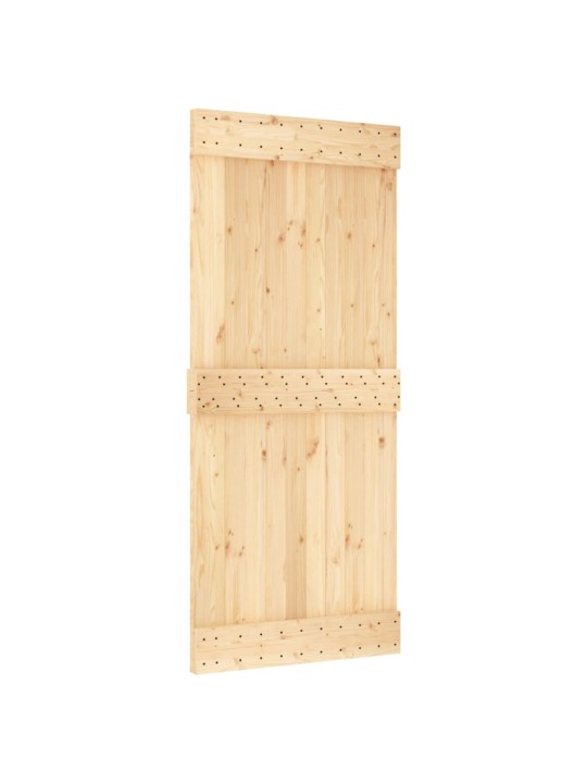 Bīdāmās durvis ar stiprinājumiem, 90x210 cm, priedes masīvkoks