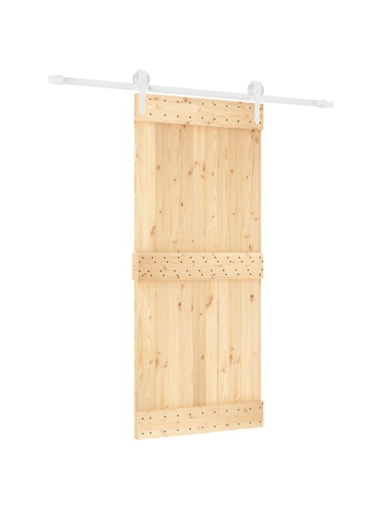 Bīdāmās durvis ar stiprinājumiem, 90x210 cm, priedes masīvkoks