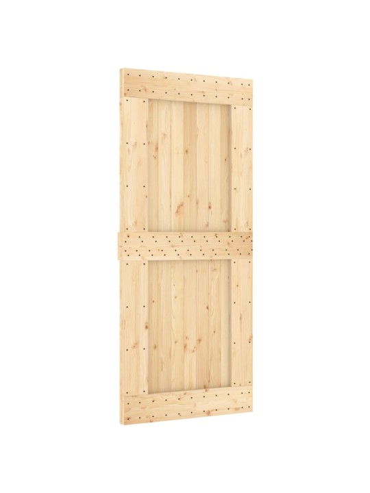 Bīdāmās durvis ar stiprinājumiem, 90x210 cm, priedes masīvkoks