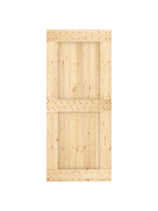Bīdāmās durvis ar stiprinājumiem, 90x210 cm, priedes masīvkoks
