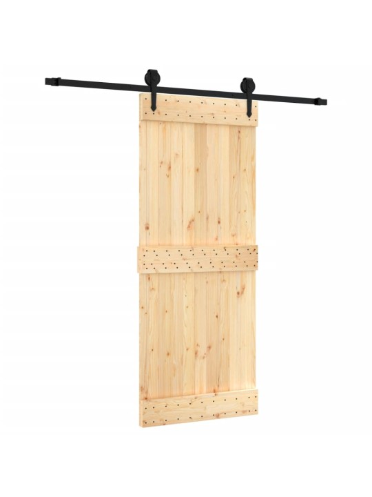 Bīdāmās durvis ar stiprinājumiem, 85x210 cm, priedes masīvkoks