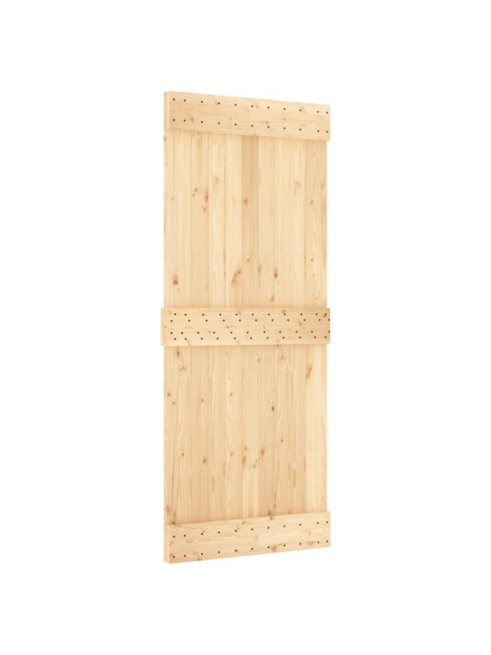 Bīdāmās durvis ar stiprinājumiem, 85x210 cm, priedes masīvkoks