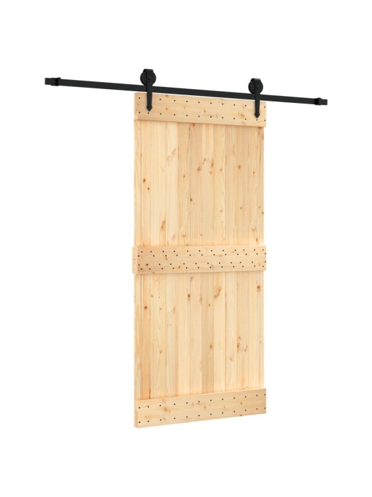 Bīdāmās durvis ar stiprinājumiem, 95x210 cm, priedes masīvkoks