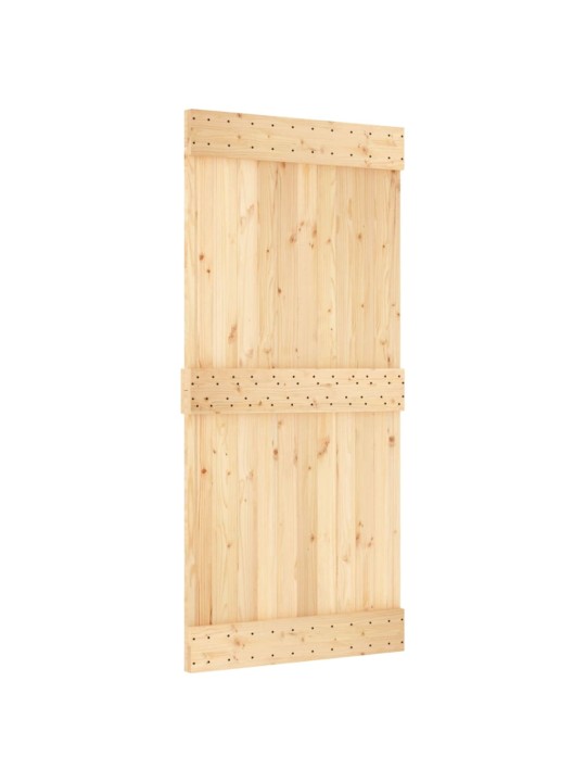 Bīdāmās durvis ar stiprinājumiem, 95x210 cm, priedes masīvkoks