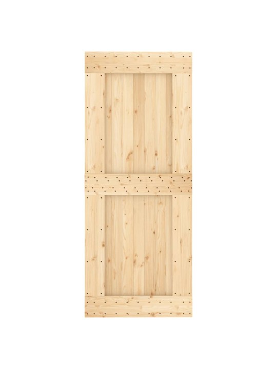 Bīdāmās durvis ar stiprinājumiem, 85x210 cm, priedes masīvkoks