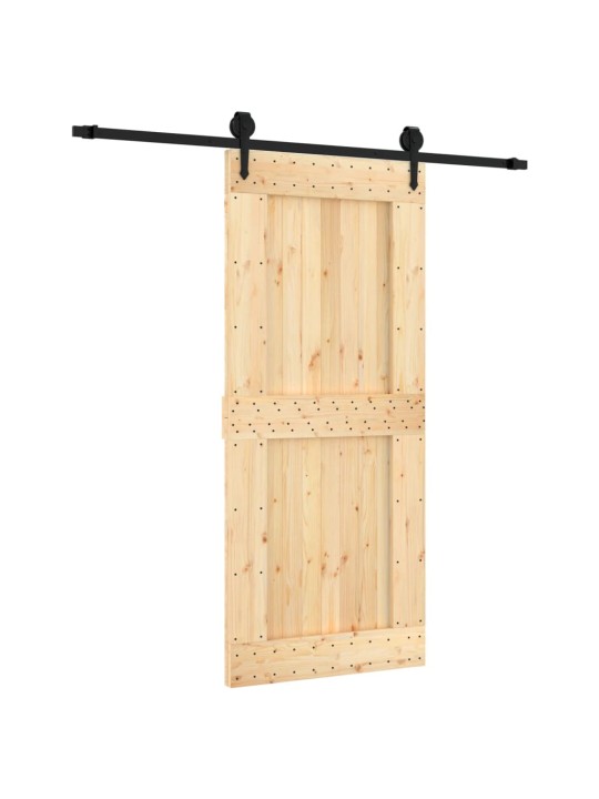 Bīdāmās durvis ar stiprinājumiem, 90x210 cm, priedes masīvkoks