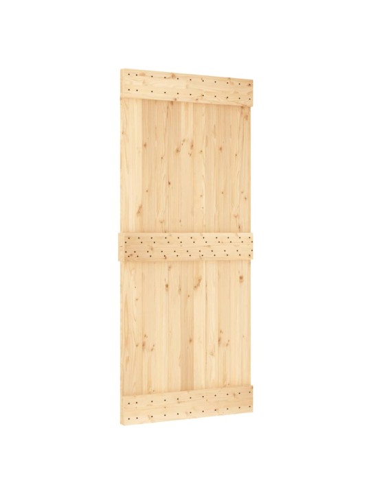 Bīdāmās durvis ar stiprinājumiem, 90x210 cm, priedes masīvkoks