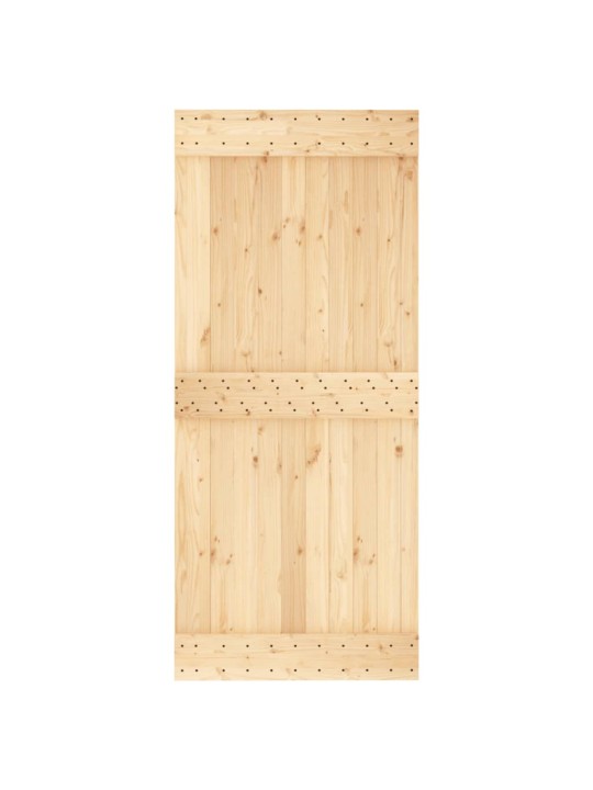 Bīdāmās durvis ar stiprinājumiem, 90x210 cm, priedes masīvkoks