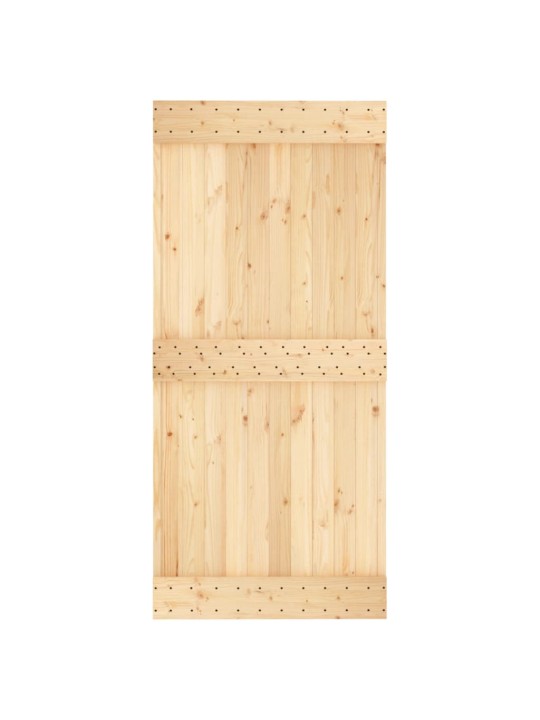 Bīdāmās durvis ar stiprinājumiem, 95x210 cm, priedes masīvkoks