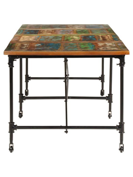 Virtuves galds, 220x90x77 cm, pārstrādāts masīvkoks