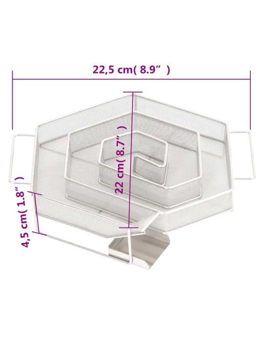 Aukstās kūpināšanas dūmu ģenerators, sešstūra, 22,5 cm, tērauds