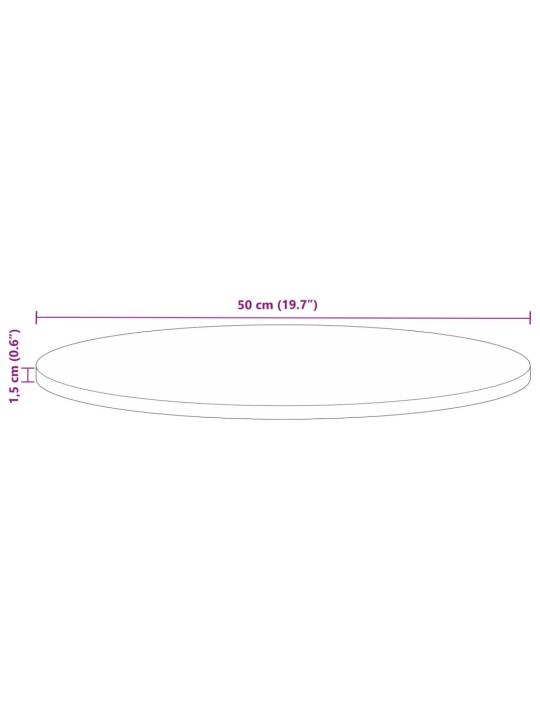 Galda virsma, ø 50x1,5 cm, apaļa, pārstrādāts masīvkoks