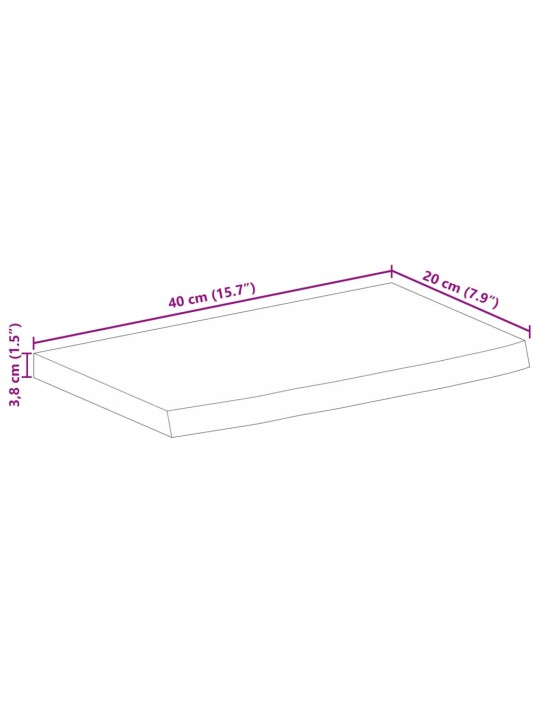 Galda virsma, 40x20x3,8 cm, mango masīvkoks