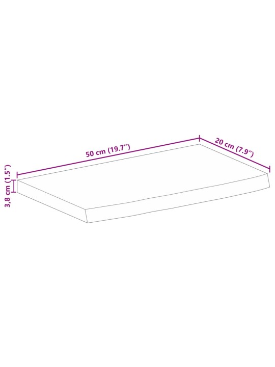Galda virsma, 50x20x3,8 cm, mango masīvkoks