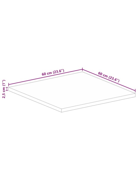 Galda virsma, 60x60x2,5 cm, dižskābarža koks, kvadrāta forma