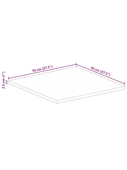 Galda virsma, 70x70x2,5 cm, dižskābarža koks, kvadrāta forma