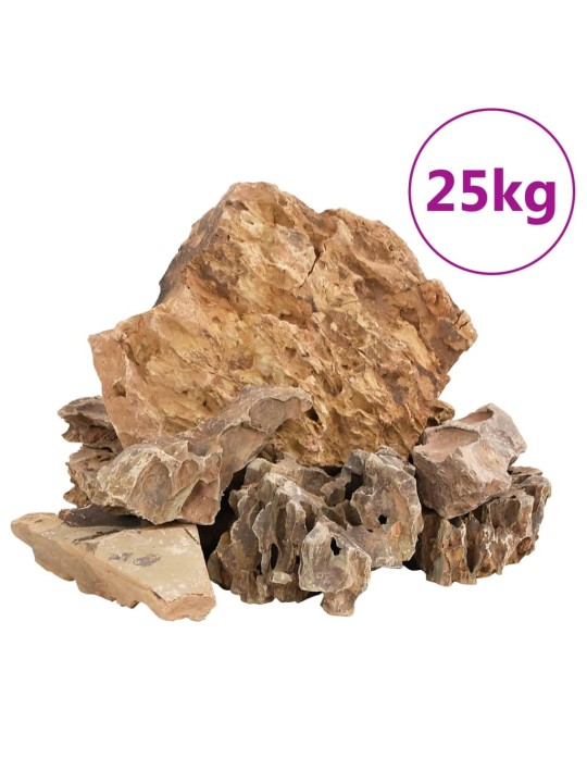 Pūķu akmeņi, 25 kg, brūni, 5-30 cm