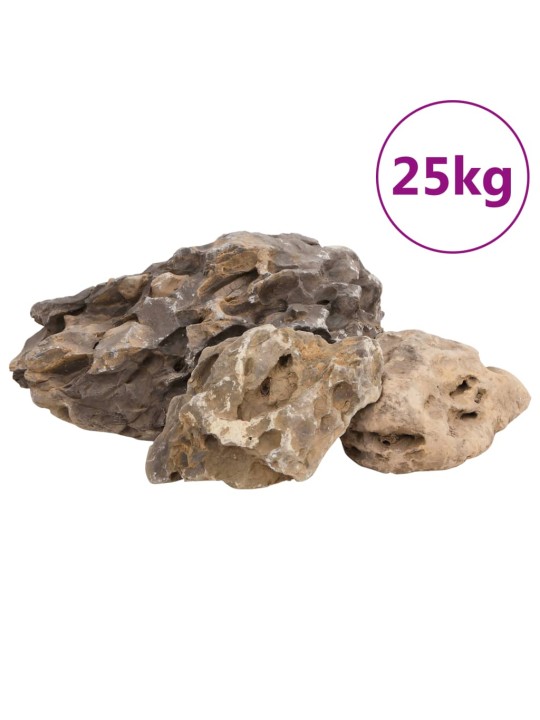 Pūķu akmeņi, 25 kg, pelēki, 10-40 cm