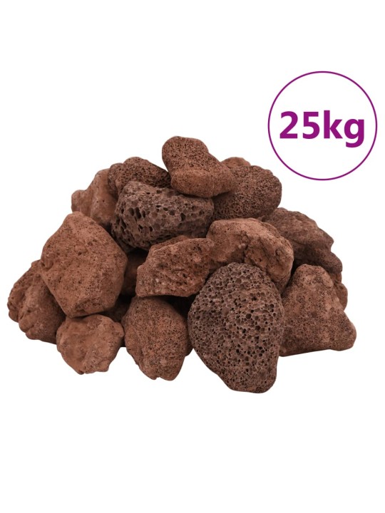 Vulkāniskie ieži, 25 kg, sarkani, 5-8 cm