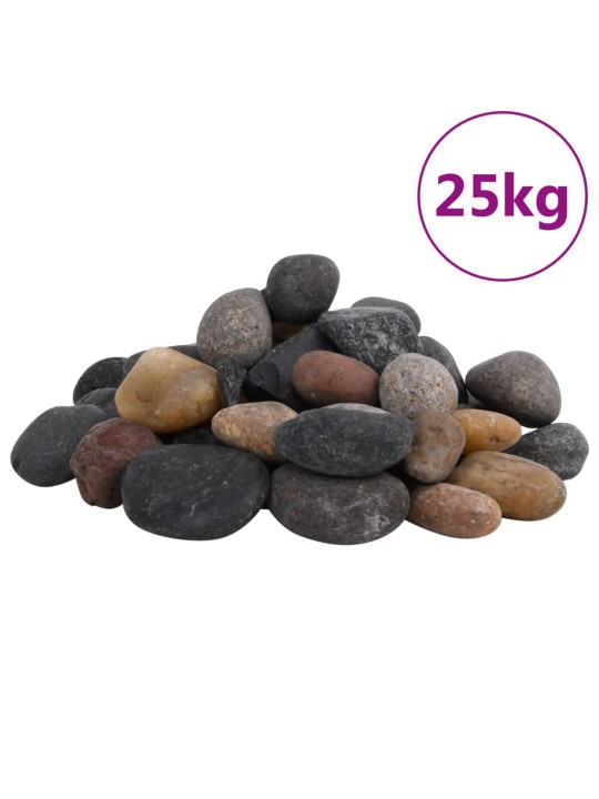 Pulēti oļi, 25 kg, krāsaini, 5-8 cm