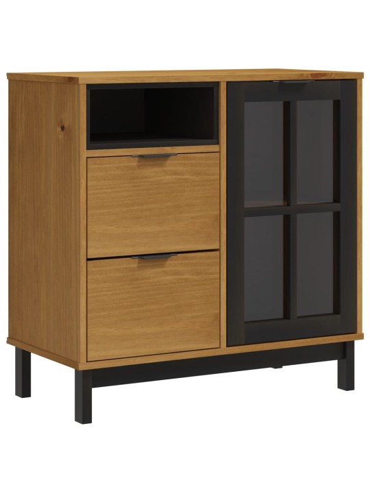Kumode ar stikla durvīm flam, 80x40x80 cm, priede