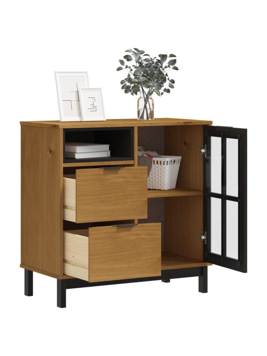 Kumode ar stikla durvīm flam, 80x40x80 cm, priede