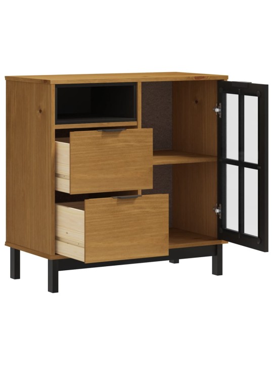 Kumode ar stikla durvīm flam, 80x40x80 cm, priede