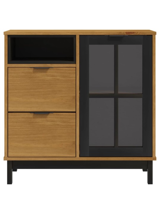 Kumode ar stikla durvīm flam, 80x40x80 cm, priede