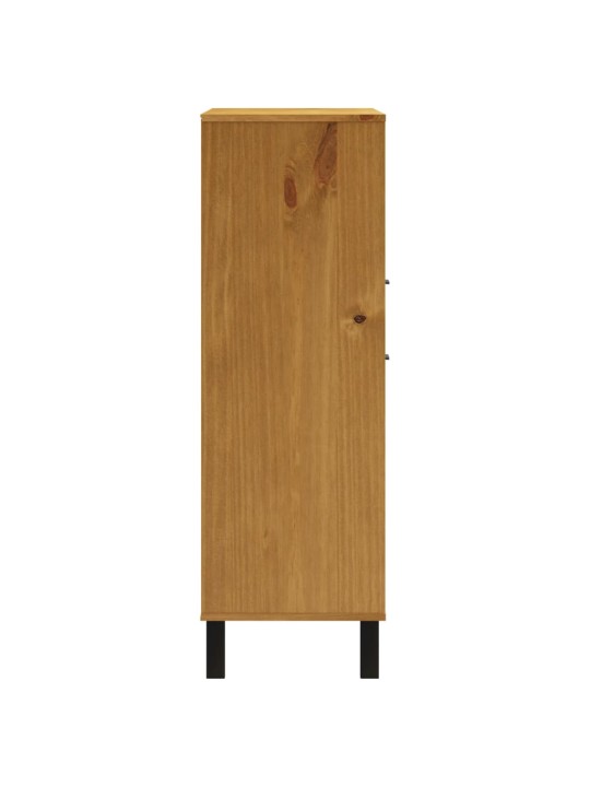 Kumode ar stikla durvīm flam, 92x40x122,5 cm, priede